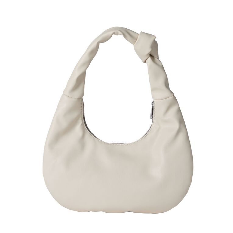 H&H Knot Detail Crescent Shoulder Bag, Cream, hi-res