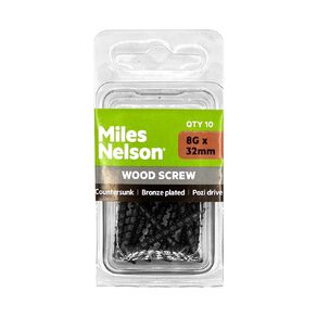 Miles Nelson Bronze Pozi Drive Countersunk Screw 8gx32mm 10 Pack