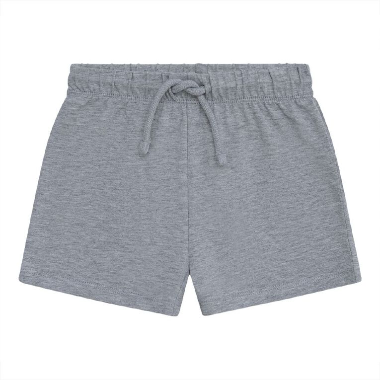 Young Original Toddler Boys' Plain Cotton Shorts, Grey Mid, hi-res