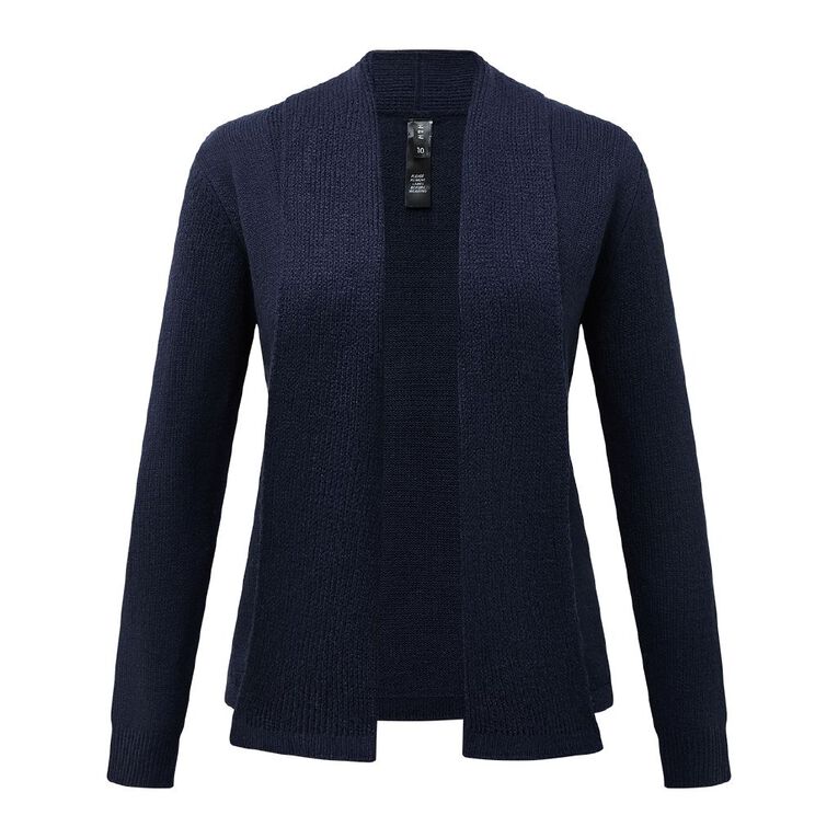 H&H Women's Drape Front Cardigan, Blue Dark, hi-res