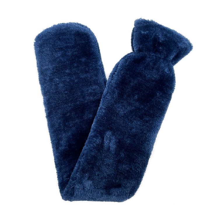 Living & Co Long Hot Water Bottle With Cover Navy, , hi-res
