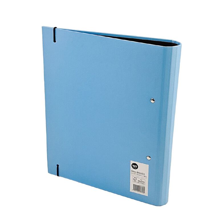 WS Ringbinder 25mm Round 2d A4 Blue Light, , hi-res