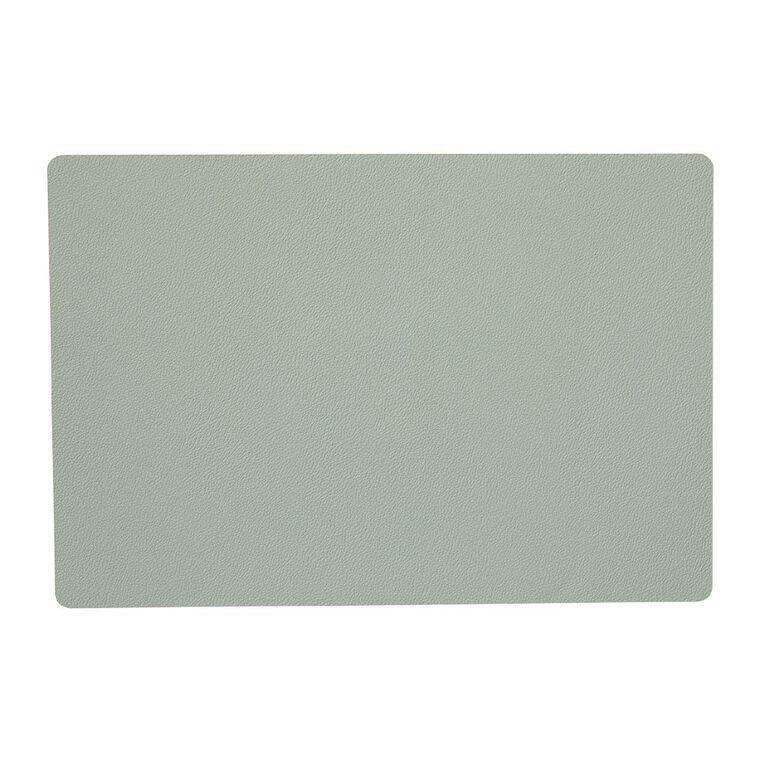 Living & Co Faux Leather Reversible Placemat Lt Sage 40cm, , hi-res