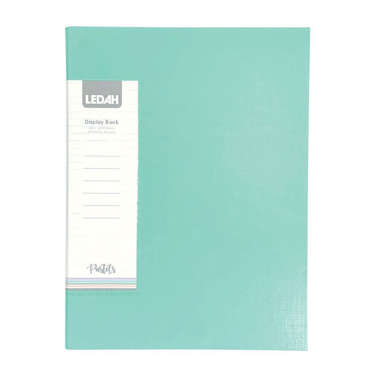 Ledah Pastels Display Book 20 Pocket Green A4, , hi-res