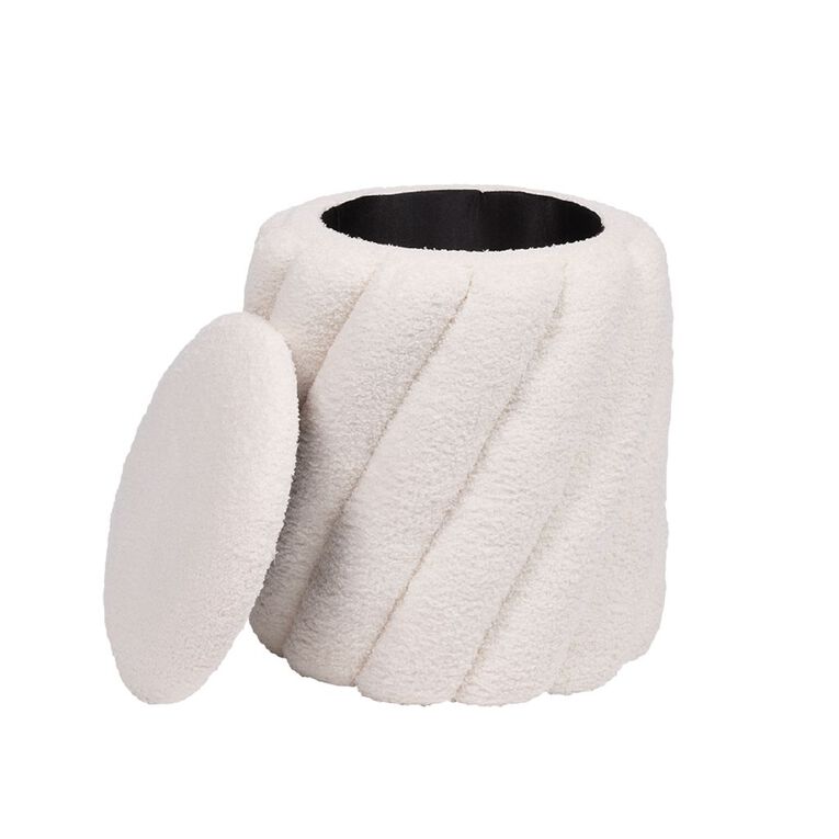 Living & Co Leona Twist Ottoman Cream, , hi-res