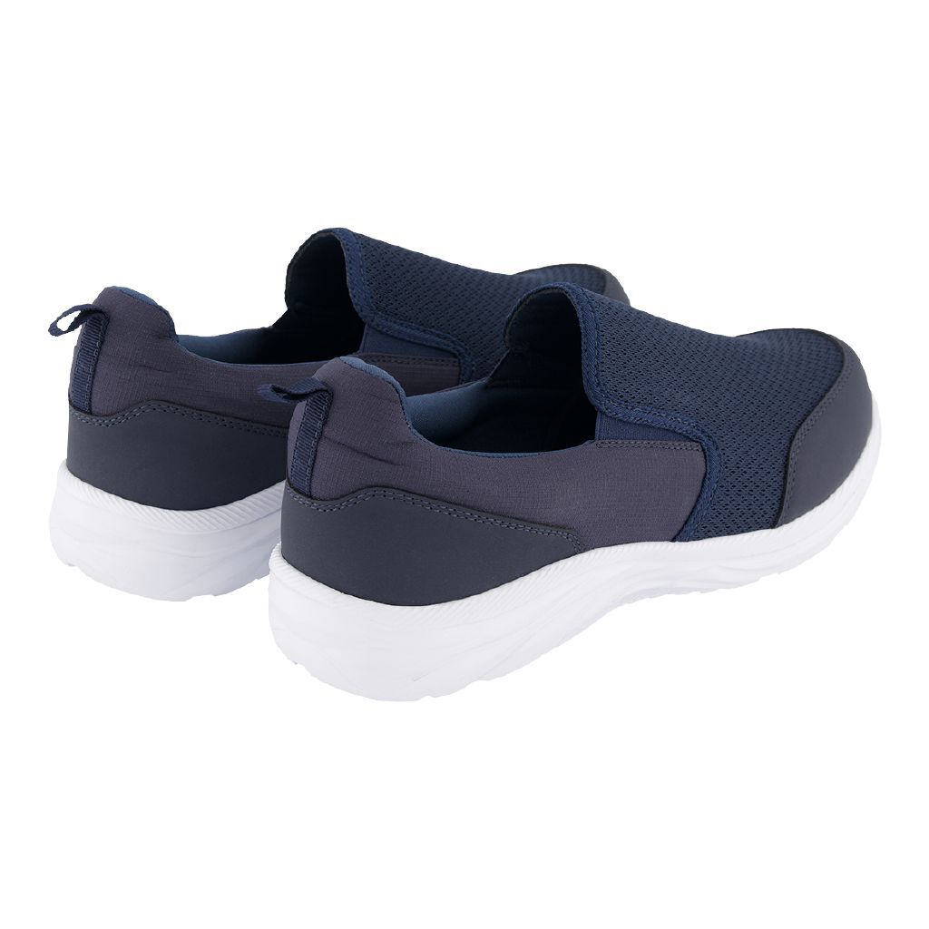 navy memory foam trainers