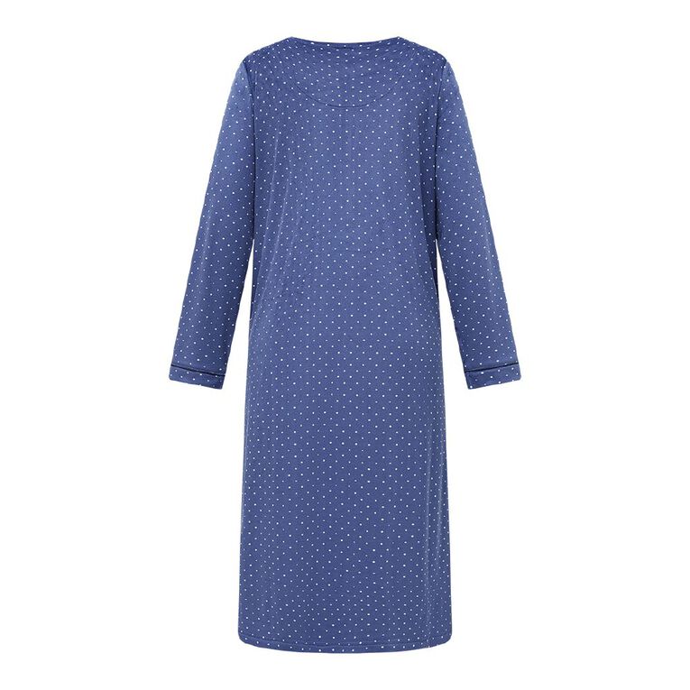 H&H Women's Mink Traditional Nightie, Blue Mid, hi-res