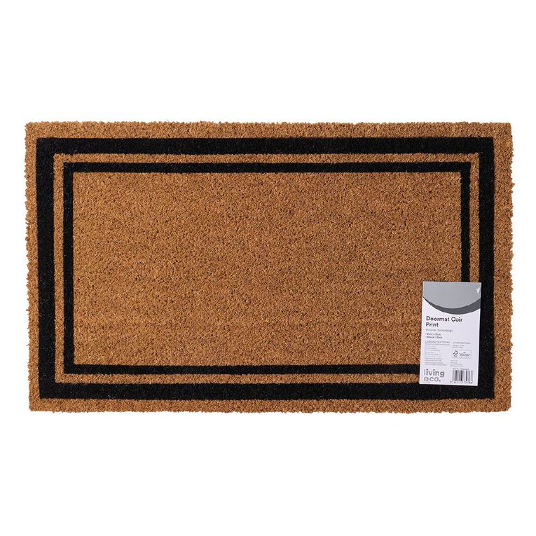 Living & Co Doormat Coir Print 45x100cm 45cm x 75cm, , hi-res