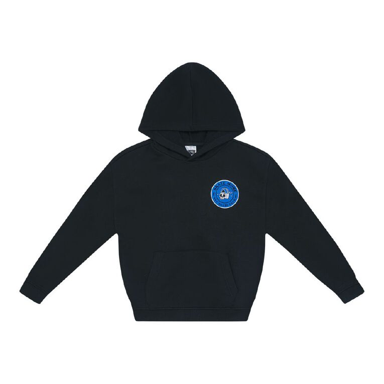 Young Original Print Pullover Pocket Hoodie, Black, hi-res