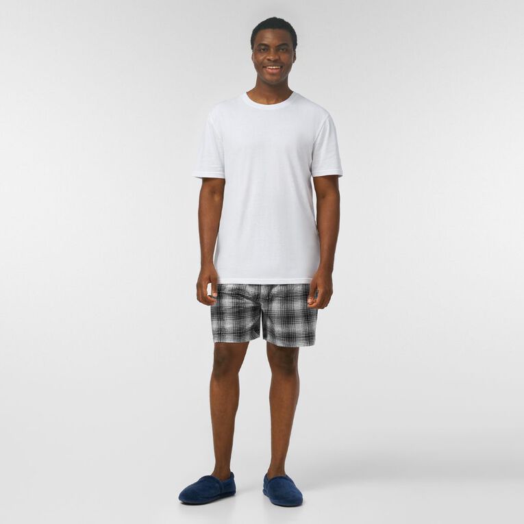 H&H Men's Flannel Pyjama Shorts, Grey Mid, hi-res