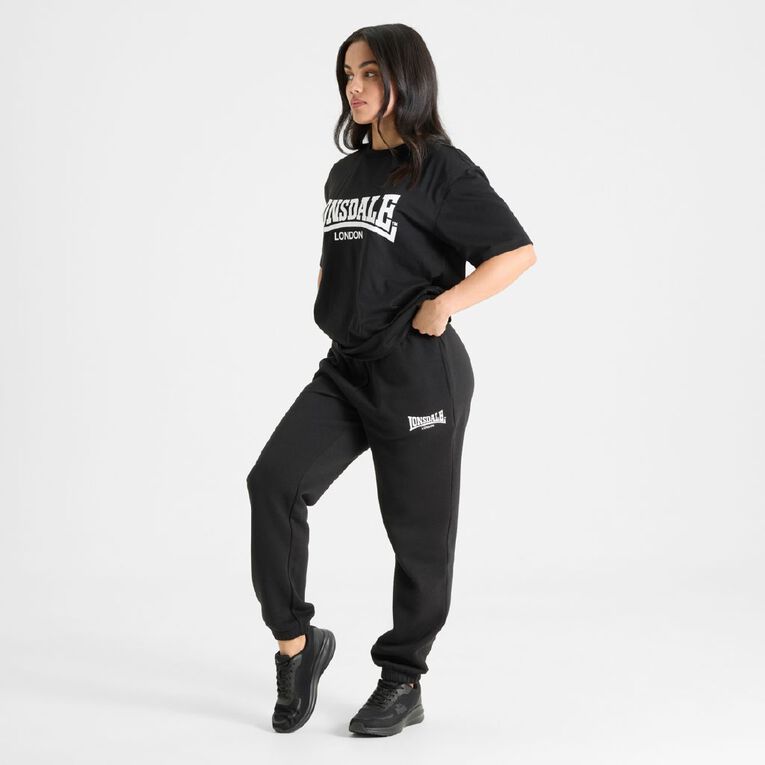 Lonsdale Unisex Trackpants, Black, hi-res