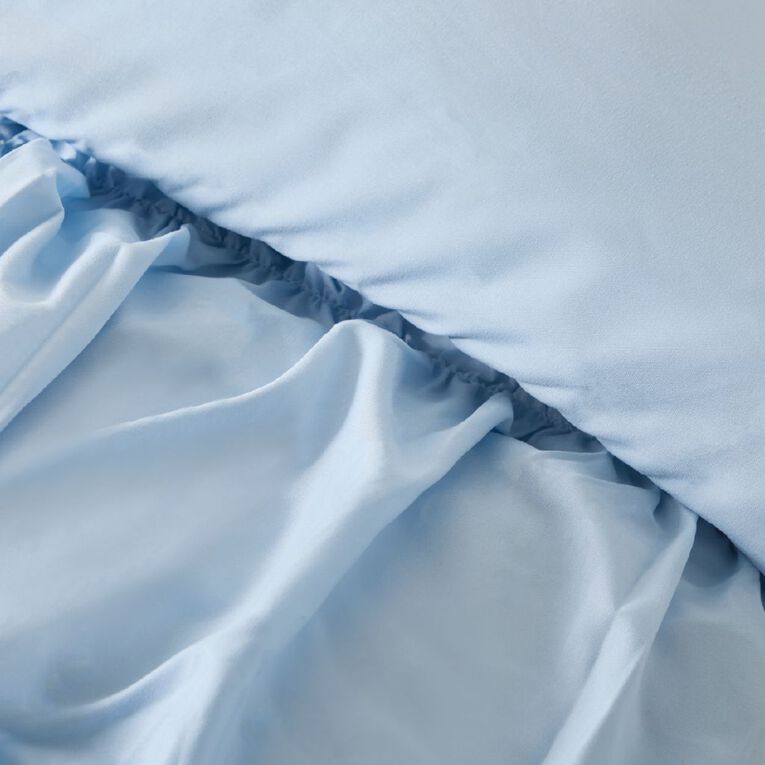 Living & Co Duvet Cover Set Imogen Ruched Blue Super King, , hi-res