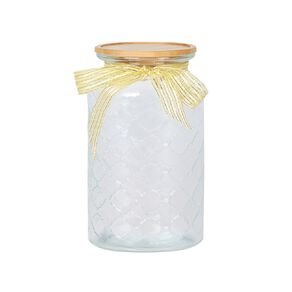 Living & Co Glass Jar With Bow 1.3L Gold