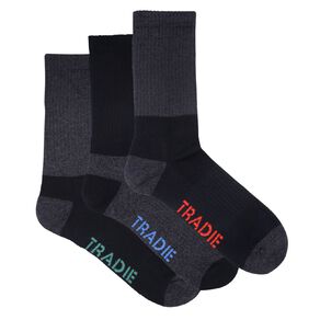 Tradie Men's Ribbed Crew Socks 3 Pack