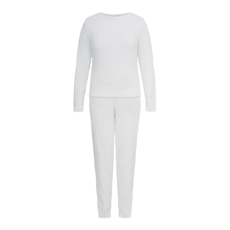 H&H Women's Boucle Lounge Set, White, hi-res