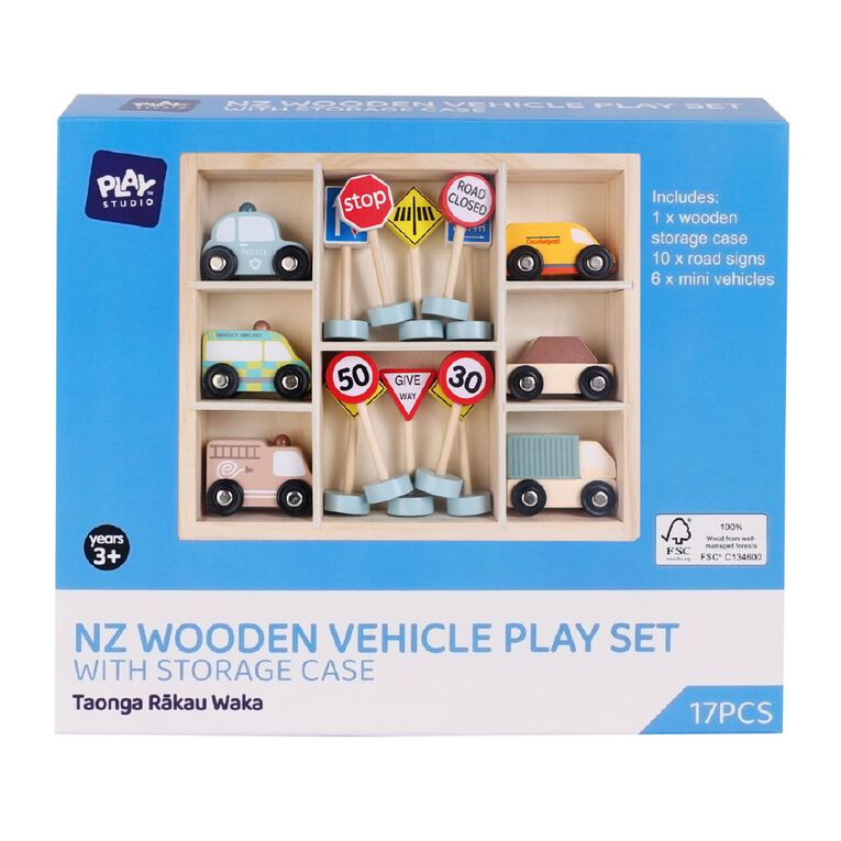 Play Studio NZ Vehicle Play Set With Storage Case, , hi-res