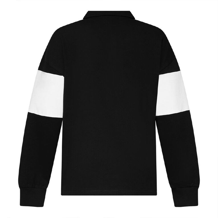 Black Ferns Women's Long Sleeve Polo, Black, hi-res