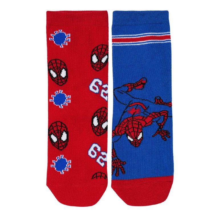 Spider-Man Boys' Crew Socks 2 Pack, Red Mid, hi-res