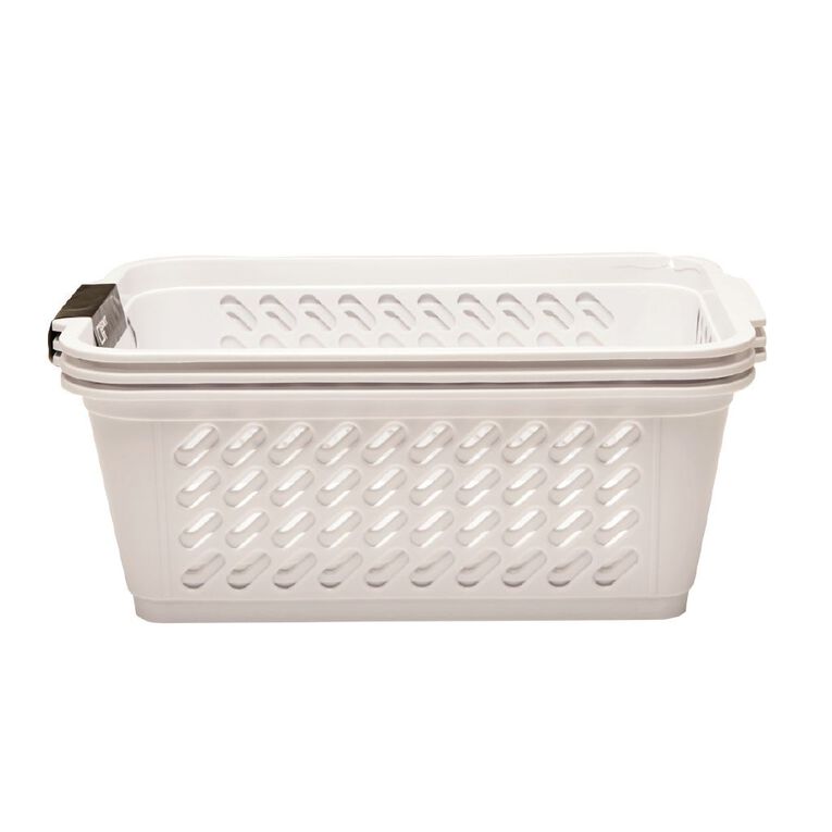 Living & Co Storage Basket Small White 3 Pack, , hi-res