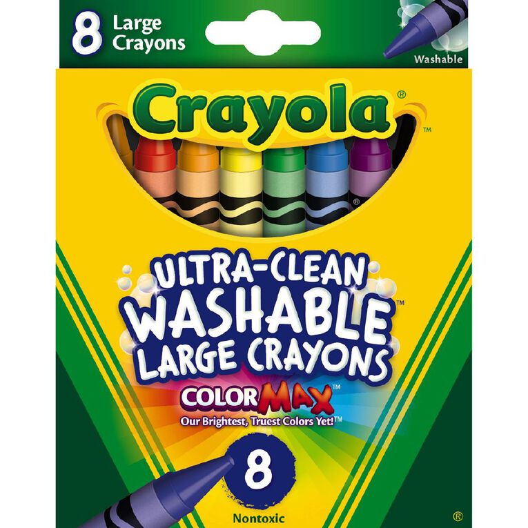 Crayola Large Washable Crayons 8 Pack Assorted 8 Pack, , hi-res