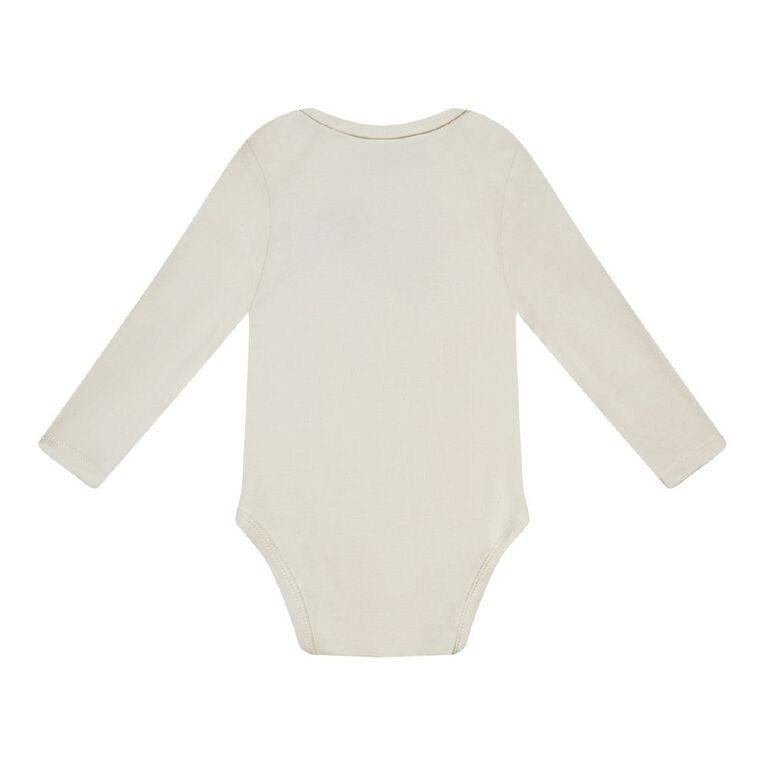 Young Original Babies' Long Sleeve Printed Bodysuit, Cream, hi-res