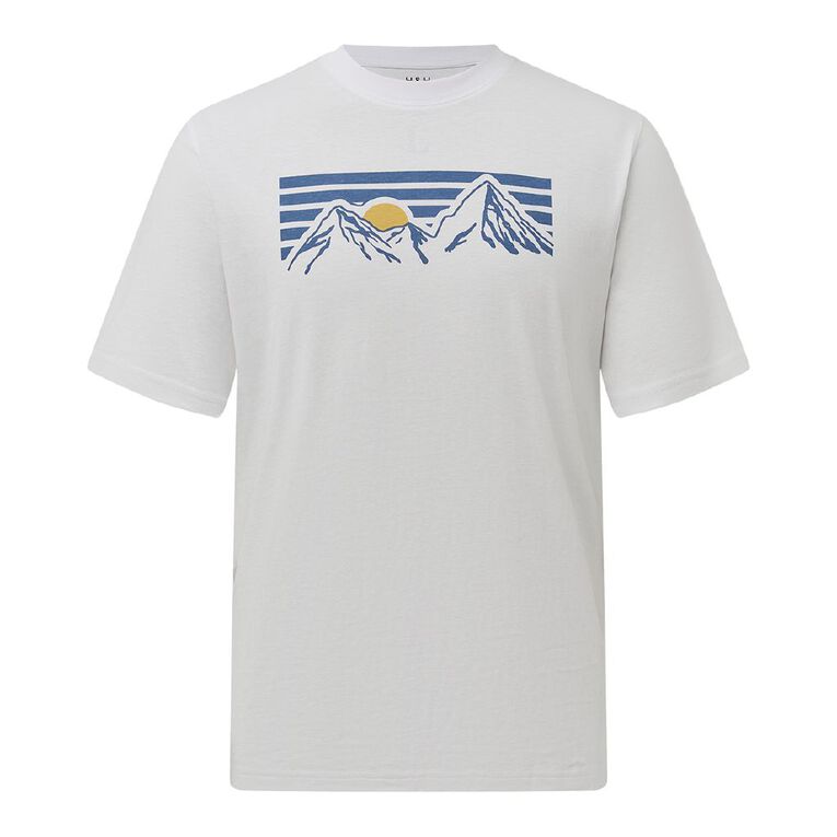H&H Men's Regular Fit Printed Tee, White Moonscape, hi-res