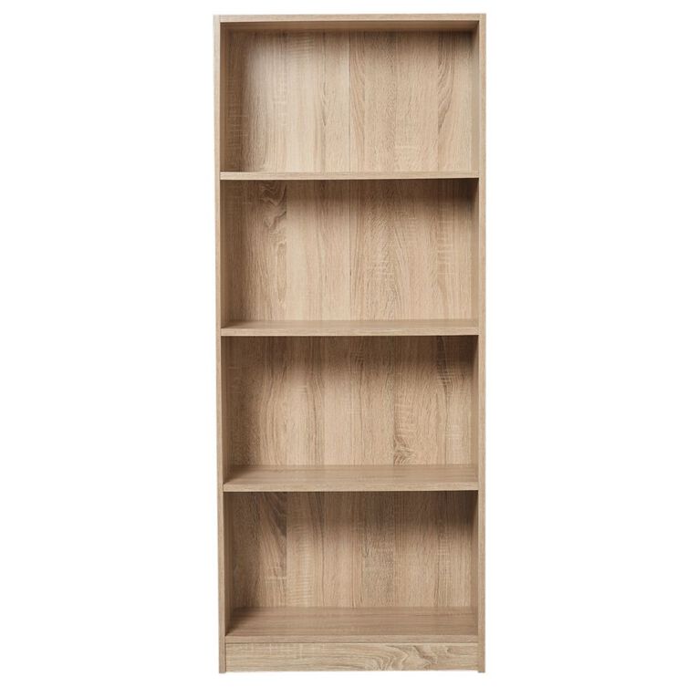 living co mason bookcase 4 tier oak look the warehouse