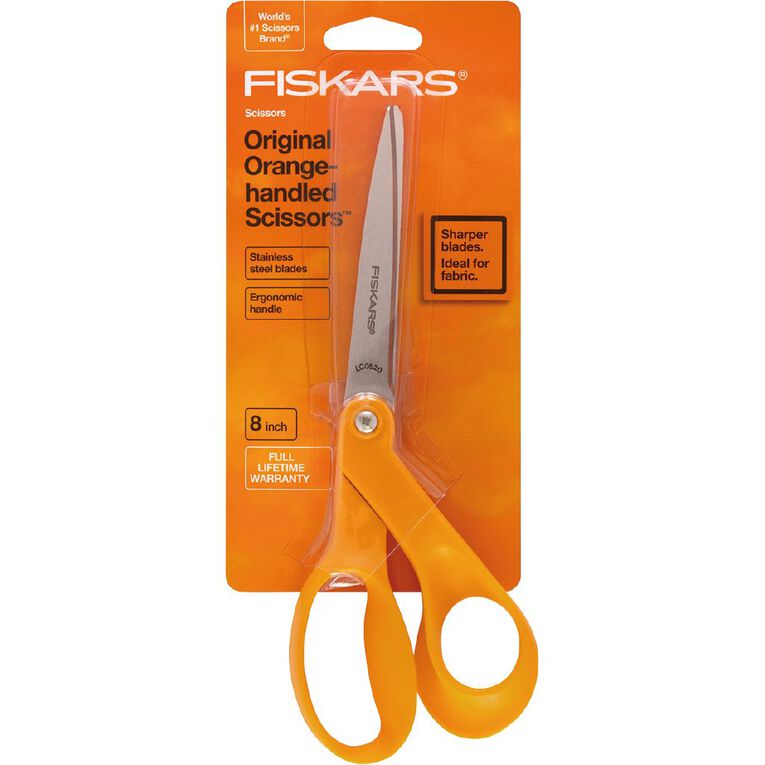 Fiskars Scissors Orange Handle Offset 20cm Orange The Warehouse