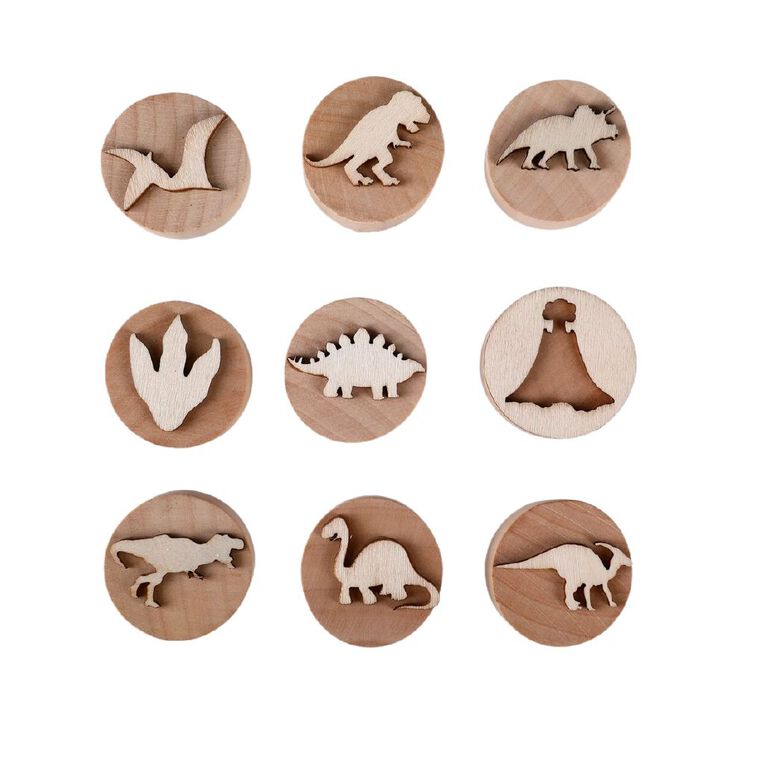 Kookie Wooden Round Stamp 9 Pack, , hi-res