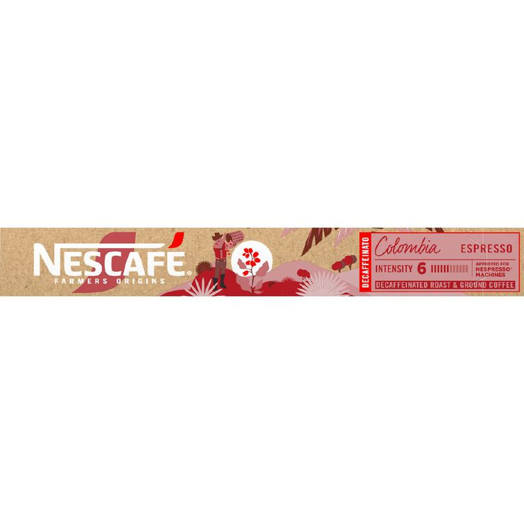 Nescafe Farmers Origin Colombia Decaf Espresso Coffee Capsules 10 Pack, , hi-res