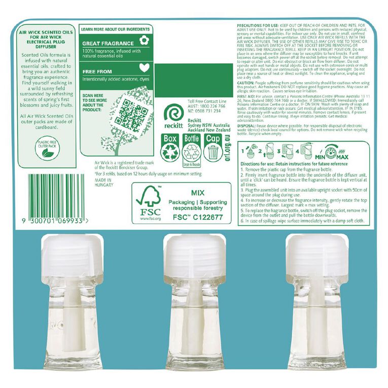 Air Wick Pure Electric Refill Spring Delight 3 x 19ml, , hi-res