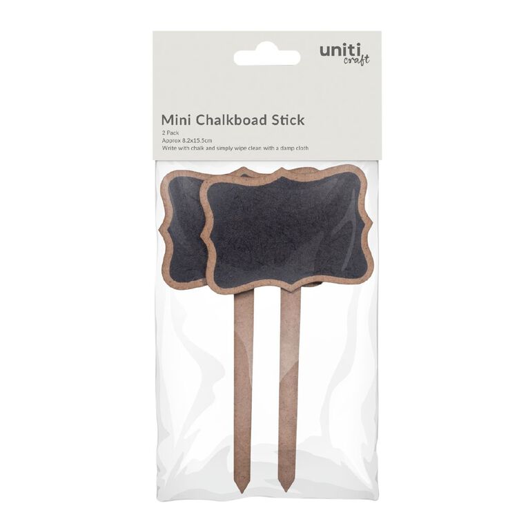 Mini Chalkboard Tabletop SignPlanter Stick Braces W 3.25 X H6, , hi-res