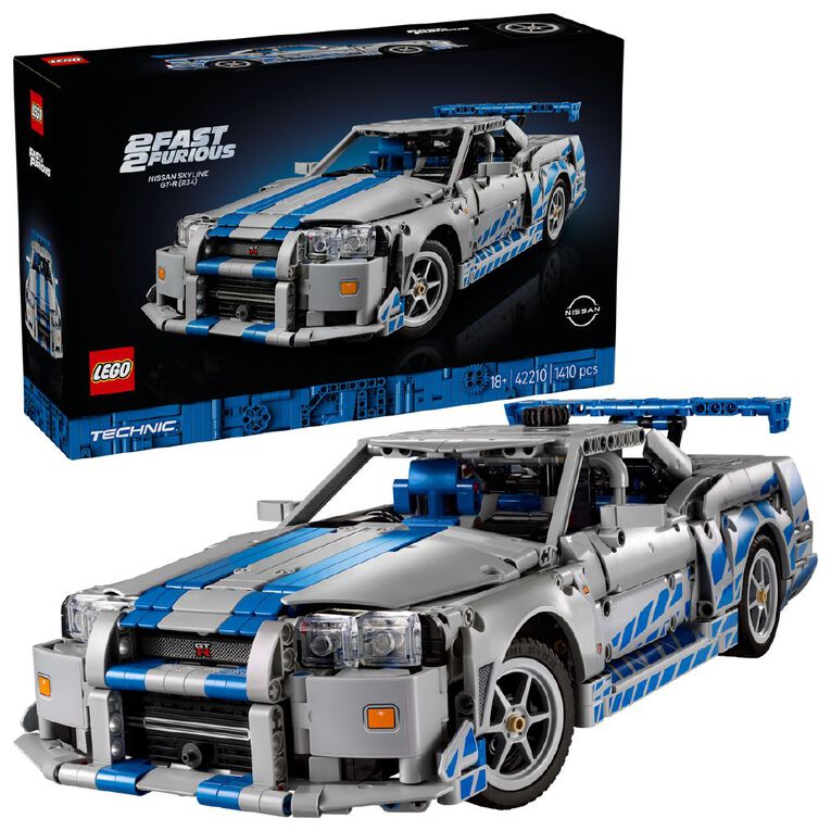LEGO Technic 2 Fast 2 Furious Nissan Skyline GT-R R34 Model Car 42210, , hi-res
