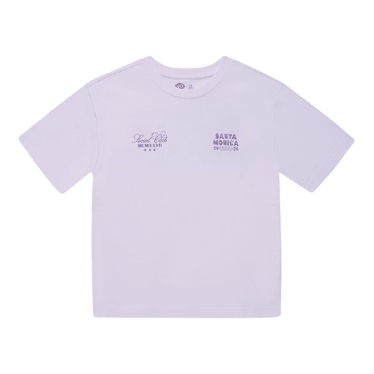 Young Original Short Sleeve Boxy Print Tee, White, hi-res