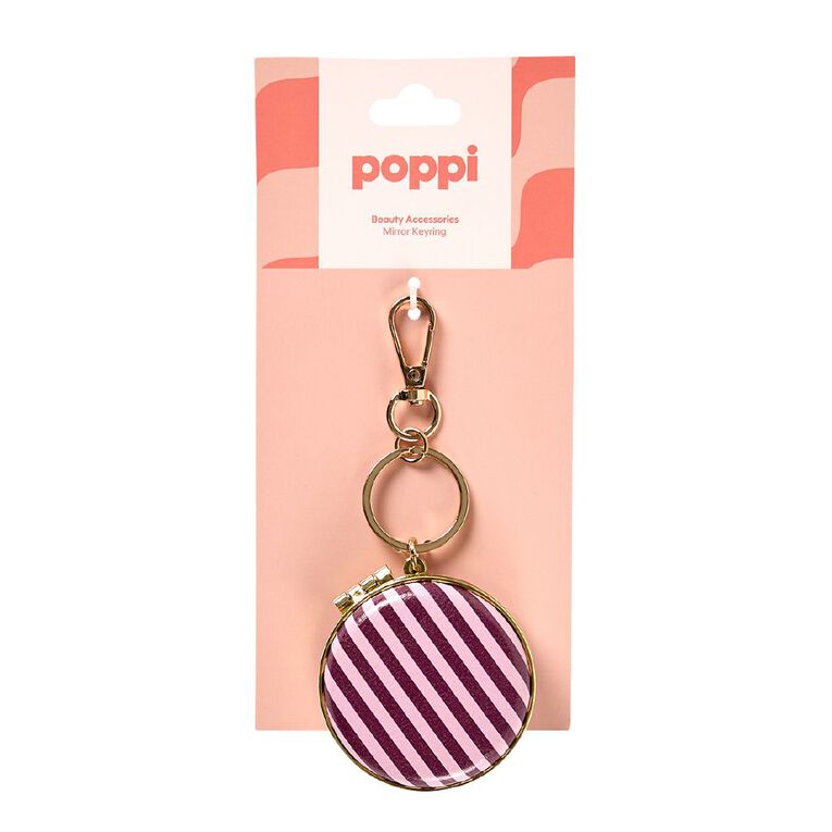 Poppi Bag Charm Compact Mirror Burgundy, , hi-res