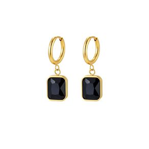 Waterproof Gold Plated Pendant Hoop Earrings