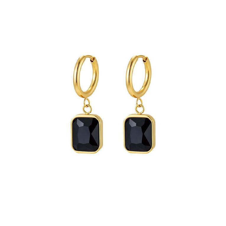 Waterproof Gold Plated Pendant Hoop Earrings, , hi-res