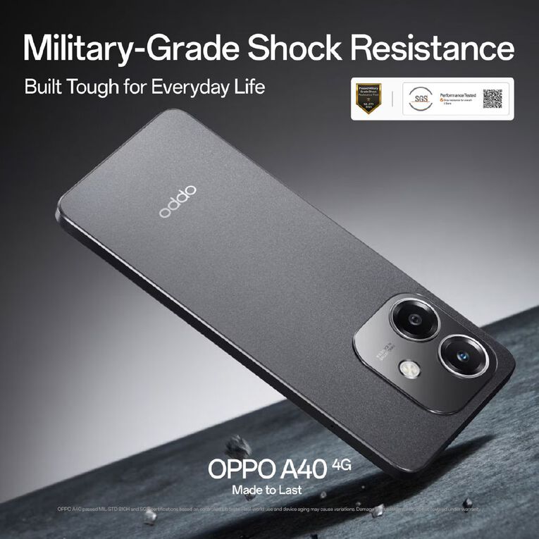 OPPO A40 4G with One NZ Prepay Sim Black, , hi-res