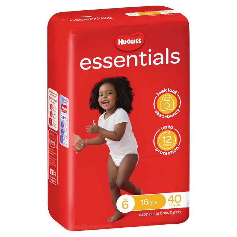 Huggies Essential Nappies Size 6 16+kg 40 Pack, , hi-res