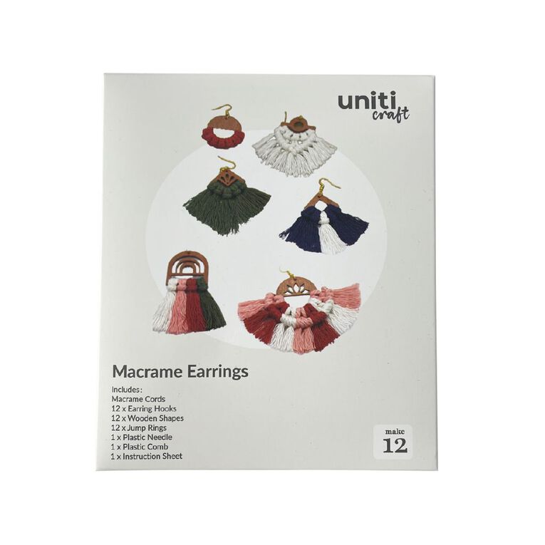 Uniti Craft Adults Macrame Earings, , hi-res