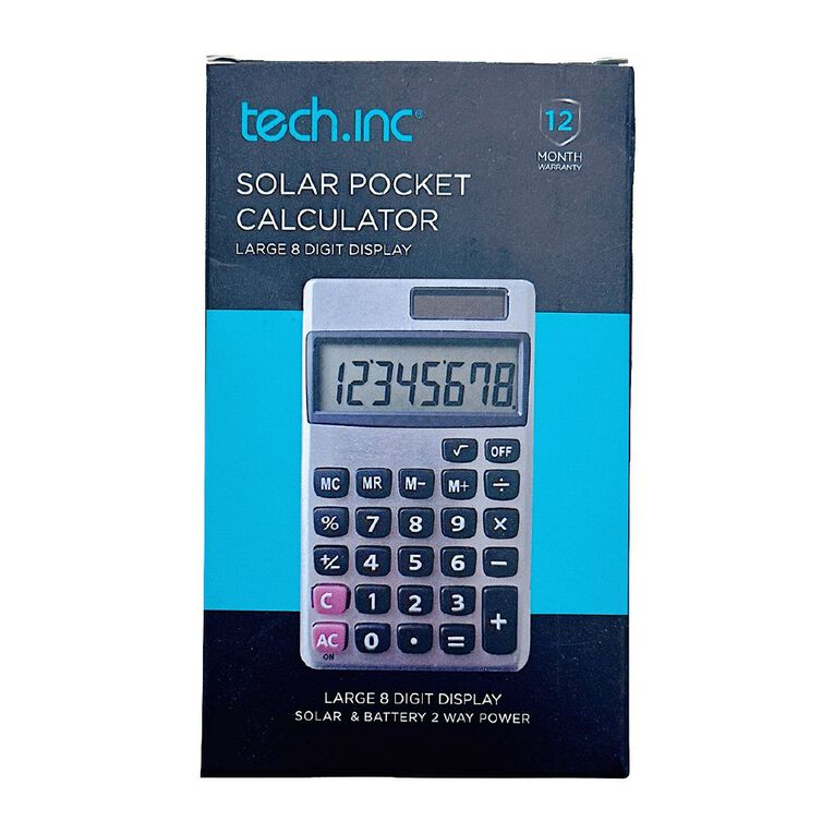 Tech.Inc Solar Pocket Calculator, , hi-res