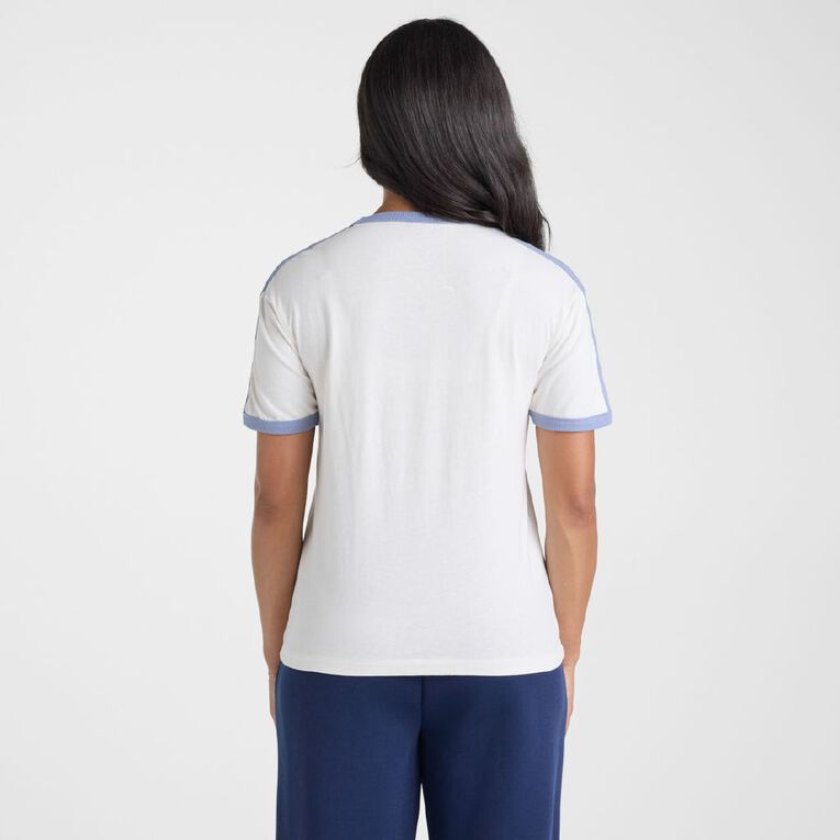 Lonsdale Women's 100% Cotton Ringer Heritage Tee, Cream, hi-res