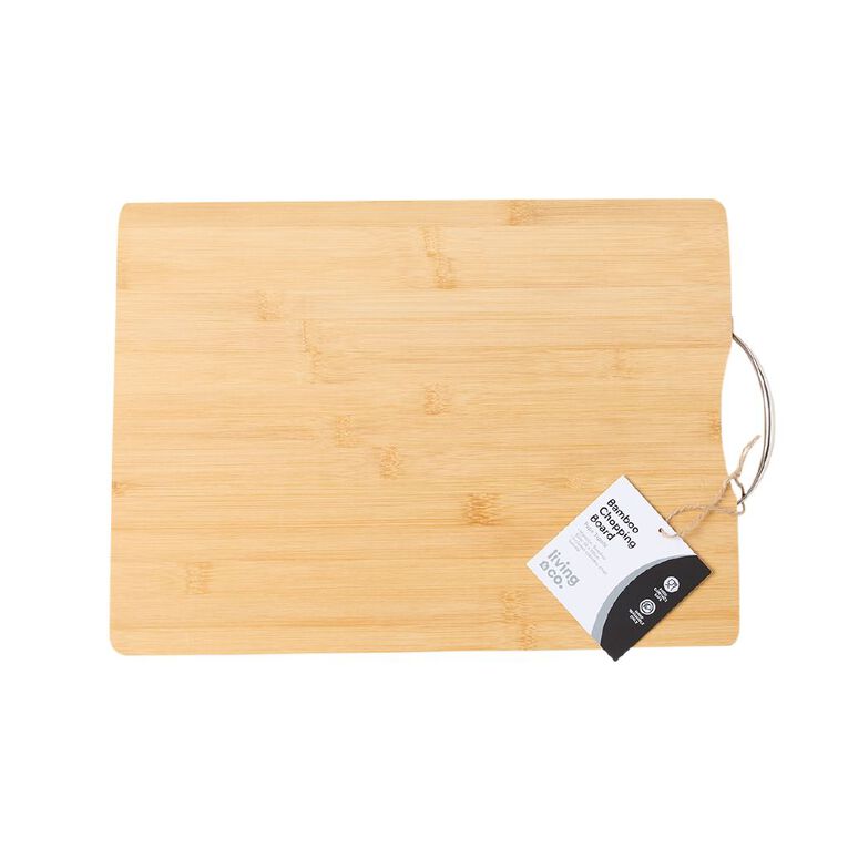 Living & Co Bamboo Chopping Board with Handle Natural 38cm, , hi-res