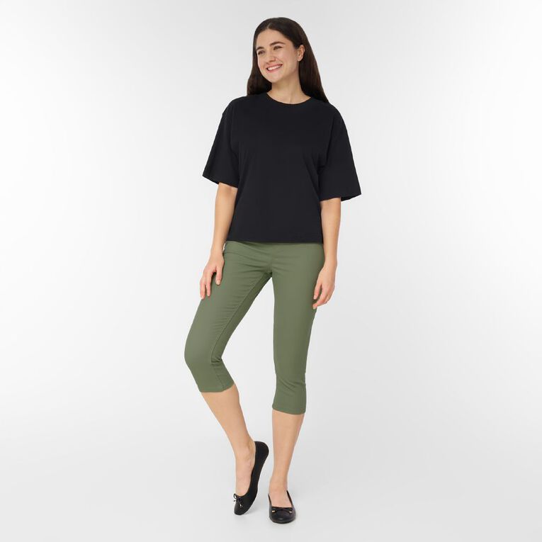 H&H Women's Crop Jeggings, Khaki, hi-res