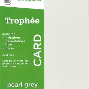 Trophee Card 160gsm Grey A4 100 Pack