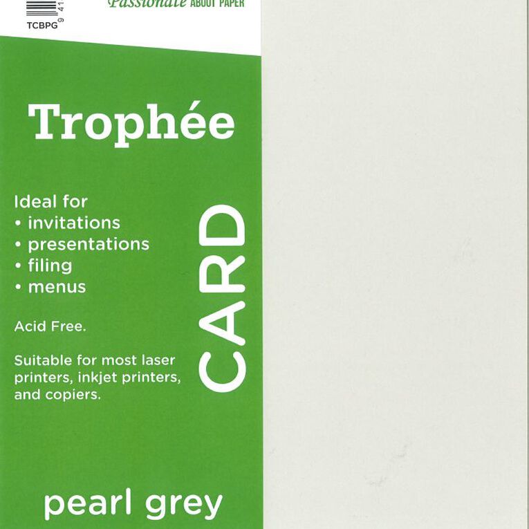Trophee Card 160gsm Grey A4 100 Pack, , hi-res