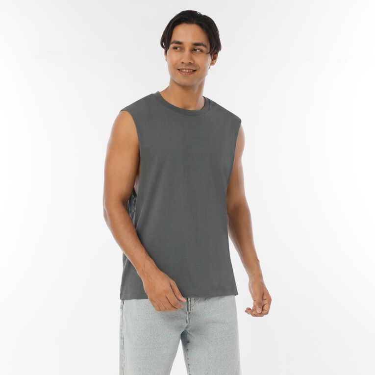 Garage Men's Muscle Tank, Grey Dark, hi-res