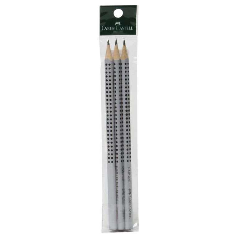 Faber-Castell Pencil Grip Hb Black 3 Pack, , hi-res