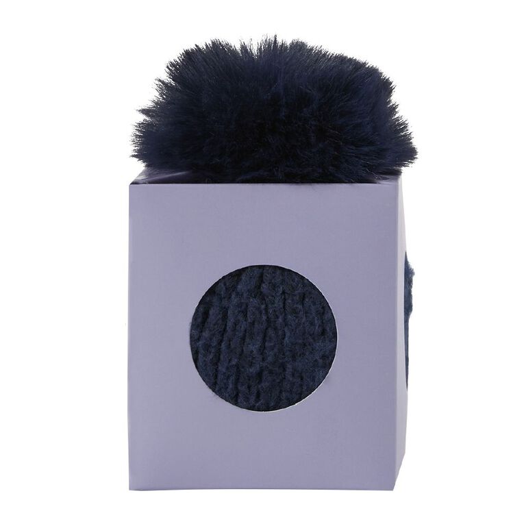 H&H Women's Beanie In A Box, Blue Dark, hi-res