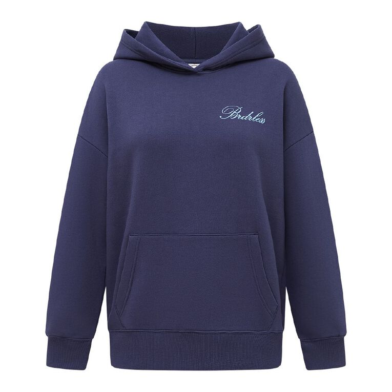 BRDRLESS Long Sleeve Graphic Hood, Blue Dark, hi-res
